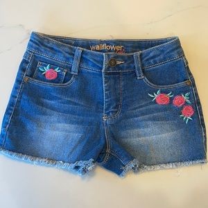 Jean shorts Girls’ size 8 with embroidery